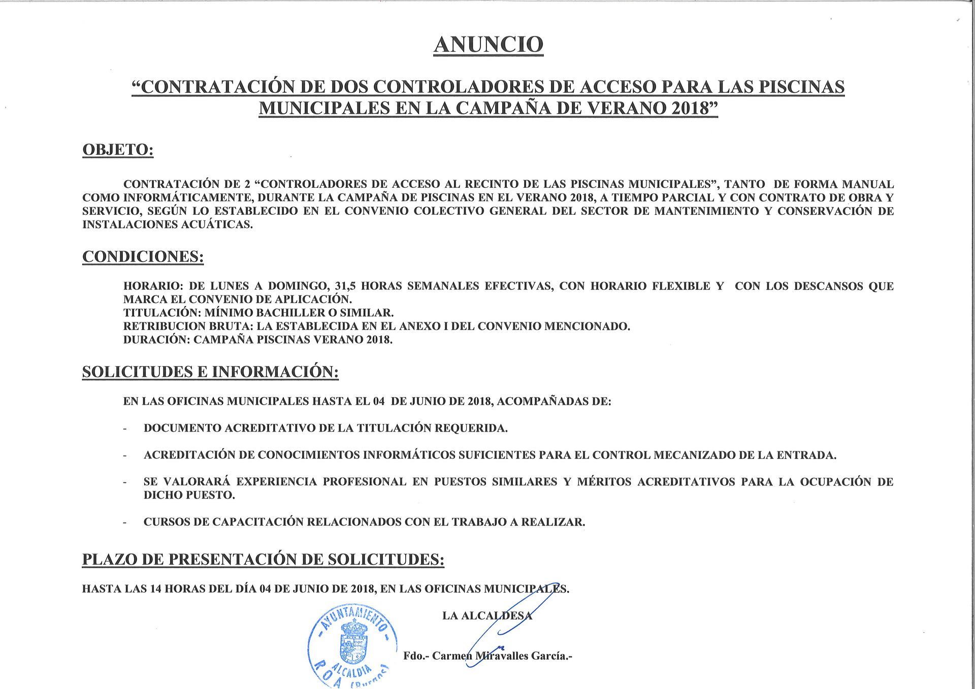 ANUNCIOS DE CONTRATACIÓN 