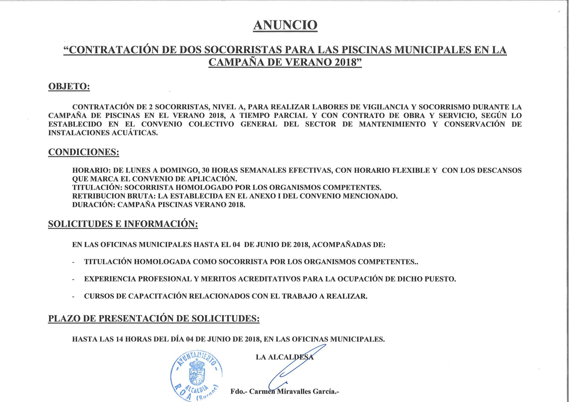 ANUNCIOS DE CONTRATACIÓN 