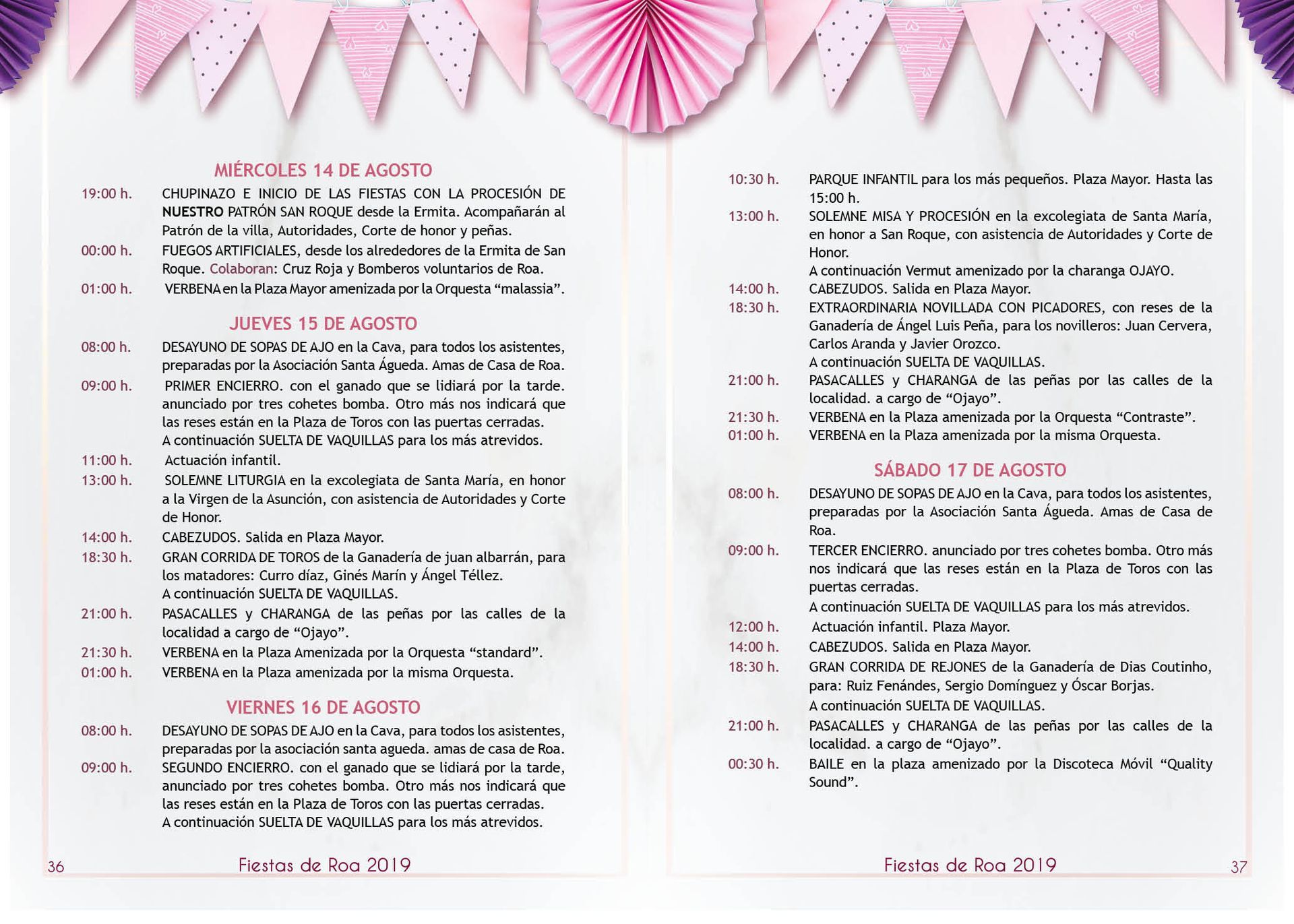 FIESTAS PATRONALES ROA 2019