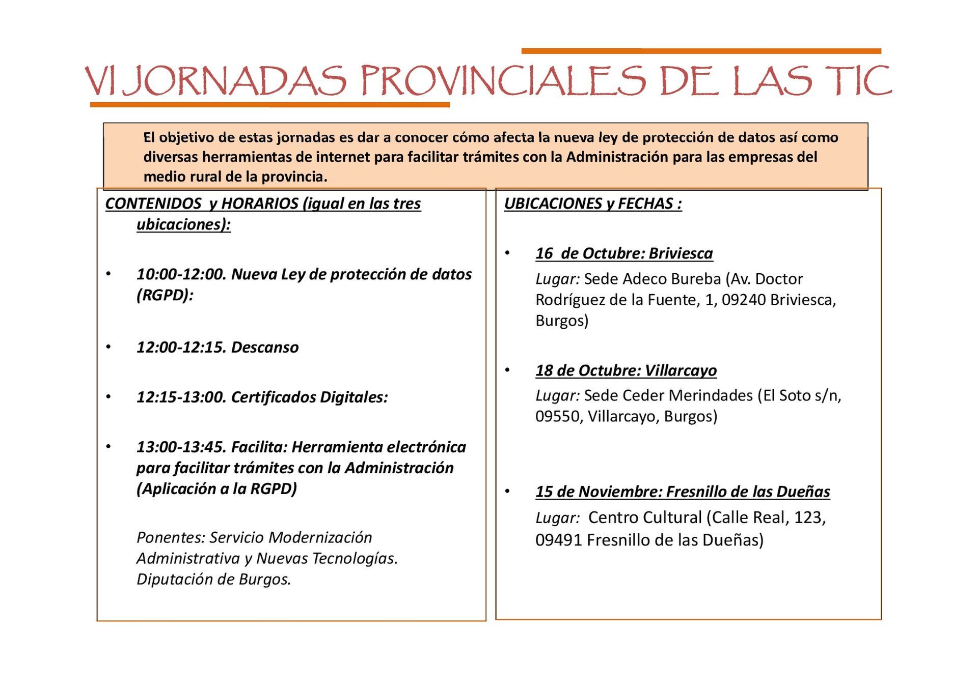 VI JORNADA DE LAS TIC EN FRESNILLO DE LAS DUEÑAS